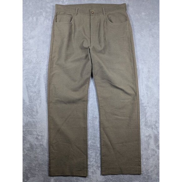 Lacoste Pants Mens Size 35 Waist Brown Straight Leg Soft Quiet Luxury Vintage